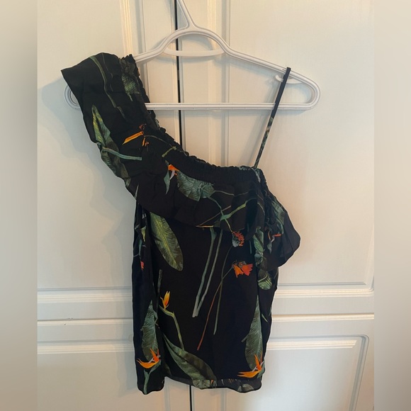 One shoulder tropical top - Picture 3 of 3